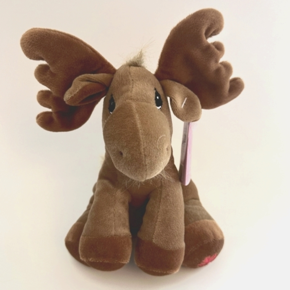 Vintage 90s Precious Moments Tender Tails Moose Collectible Plush Stuffed Animal